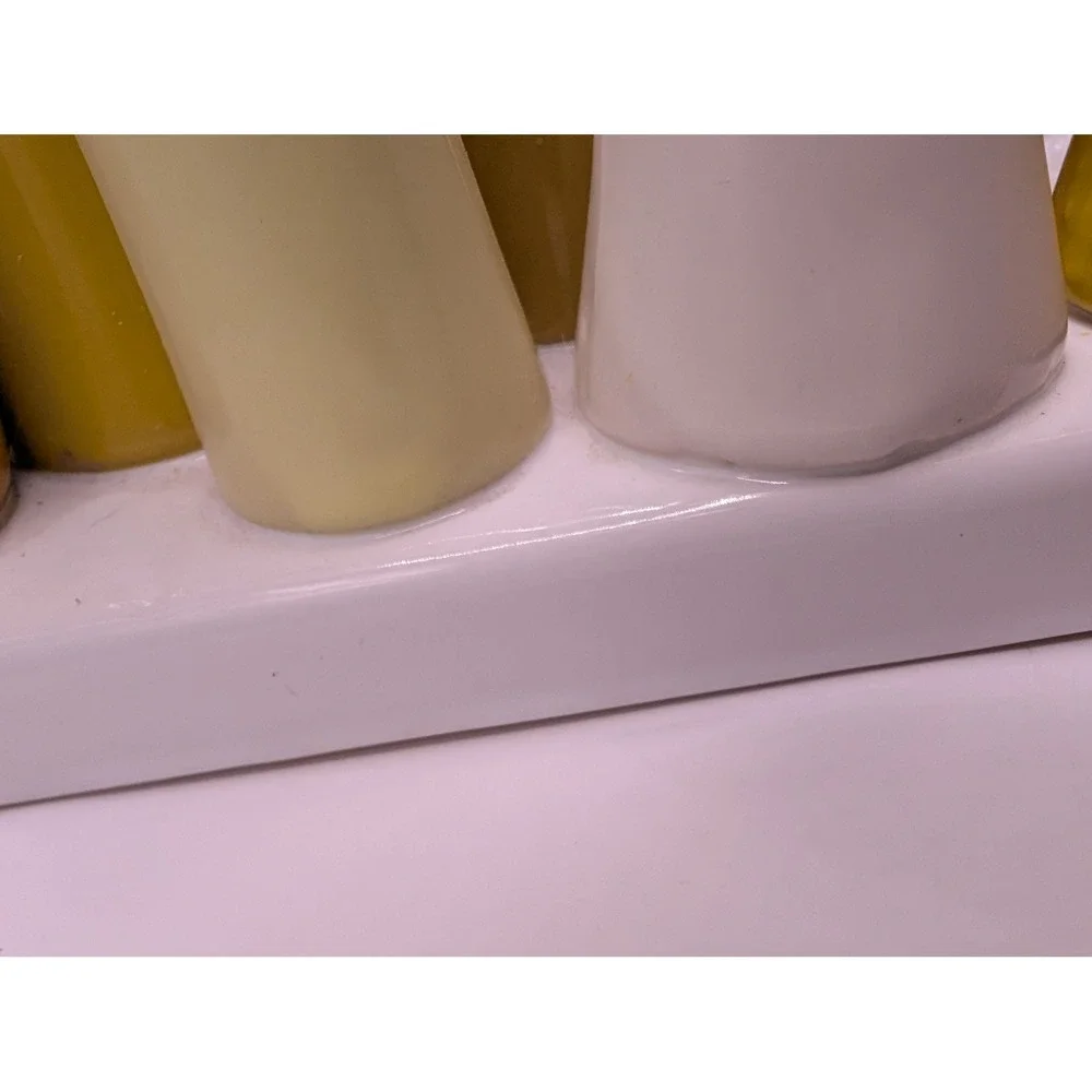 Chive Pooley 8-Tube Bud Vase Ceramic Mustard Yellow Ochre Cream white base